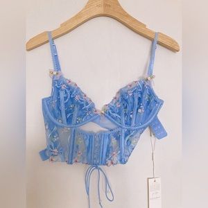 For Love and Lemons Blue Bell Bustier 30D